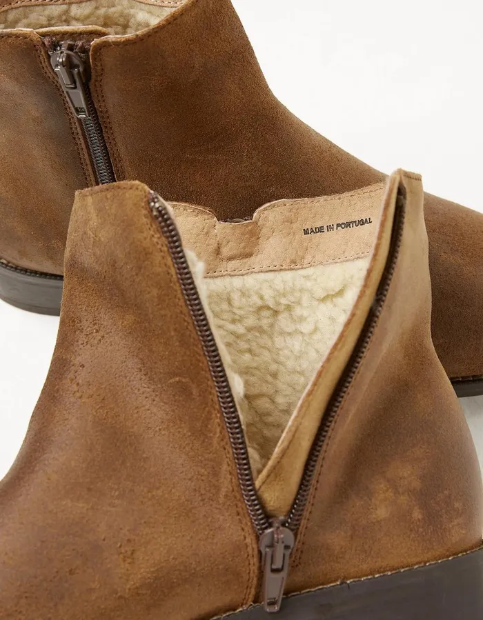Aria Ankle Zip Boots Tan Women FatFace Boots