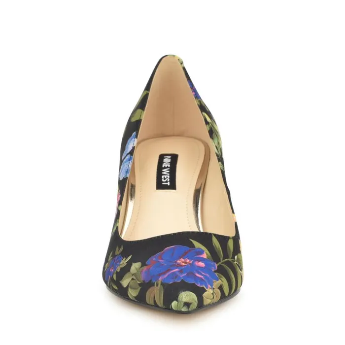 Arlene Pointy Toe Pumps Black Floral Women Nine West Heels