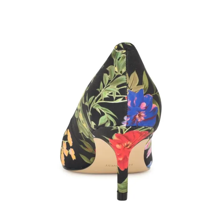 Arlene Pointy Toe Pumps Black Floral Women Nine West Heels