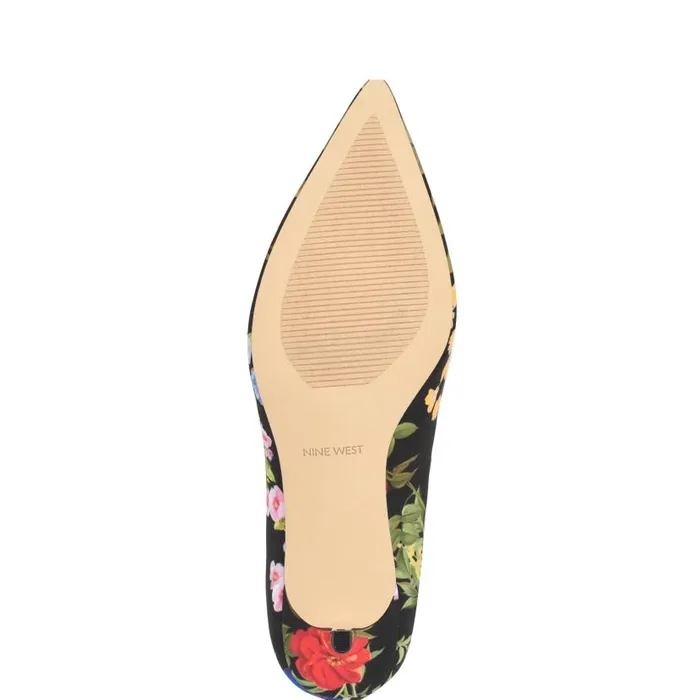Arlene Pointy Toe Pumps Black Floral Women Nine West Heels
