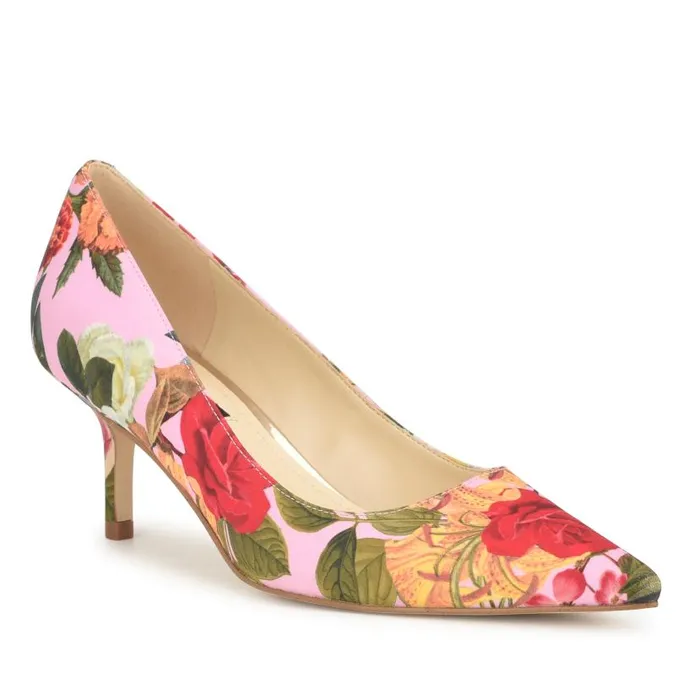 Arlene Pointy Toe Pumps Pink Floral Women Nine West Heels