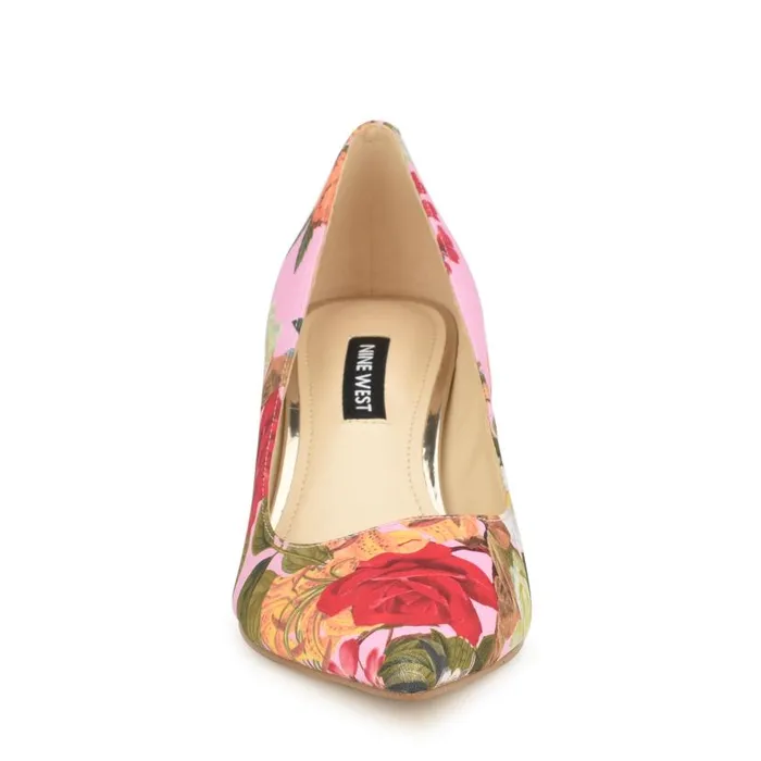 Arlene Pointy Toe Pumps Pink Floral Women Nine West Heels