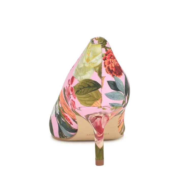 Arlene Pointy Toe Pumps Pink Floral Women Nine West Heels