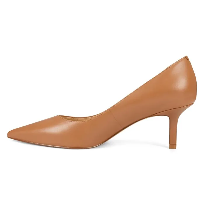 Arlene Pointy Toe Pumps Tan Leather Women Nine West Heels