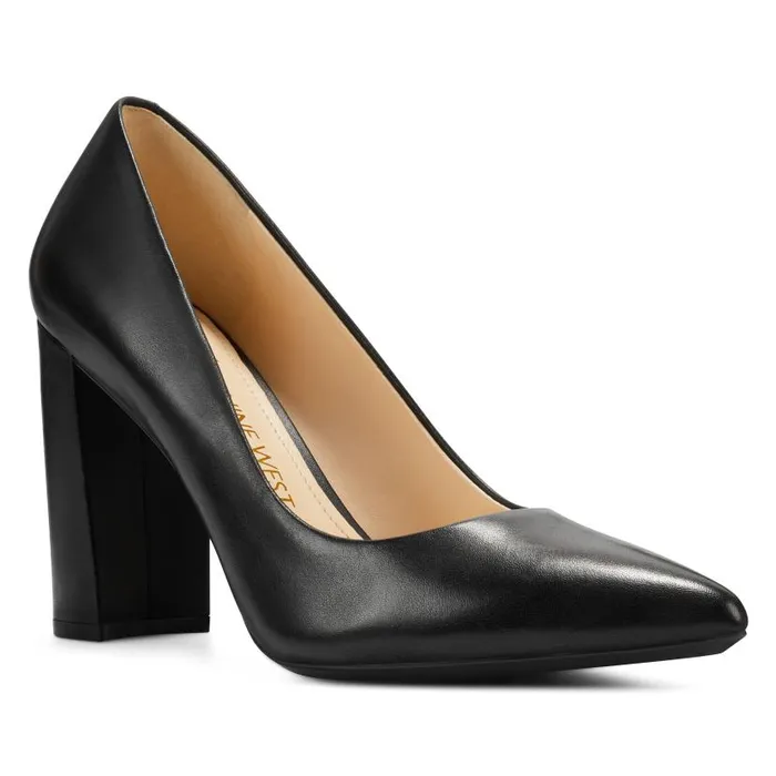 Astoria 92159 Pumps Black Leather Women Nine West Heels