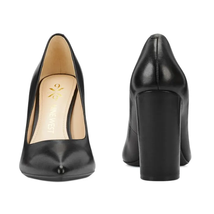Astoria 92159 Pumps Black Leather Women Nine West Heels