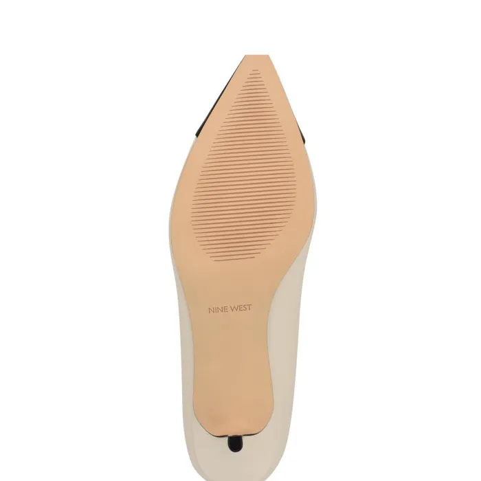 Avaite Cap Toe Pumps Ivory Leather Women Nine West Heels