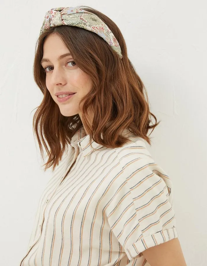 Aztec Texture Head Band Ivory Women FatFace Hair Accessories