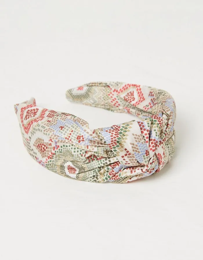 Aztec Texture Head Band Ivory Women FatFace Hair Accessories