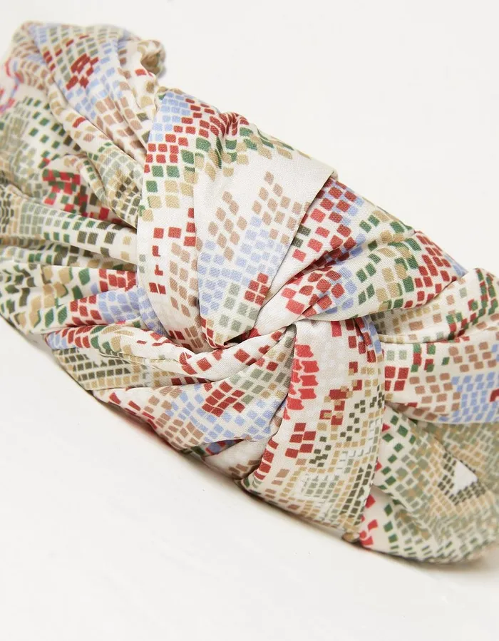 Aztec Texture Head Band Ivory Women FatFace Hair Accessories