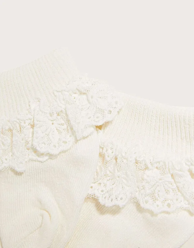 Baby Olivia Bow Lace Socks Ivory Children Monsoon Girls039 Tights and Socks