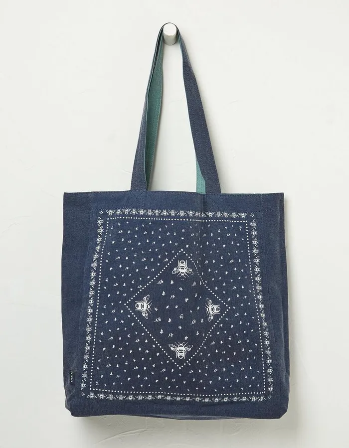 Bandana Reversible Tote Bag Green Haze Women FatFace Bags and Purses