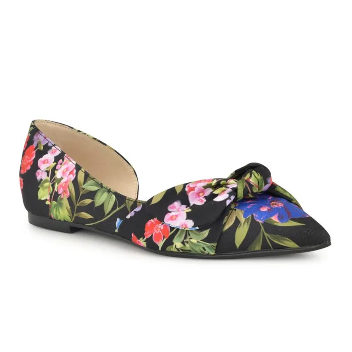 Bannie D039Orsay Flats Black Floral Women Nine West Ballets