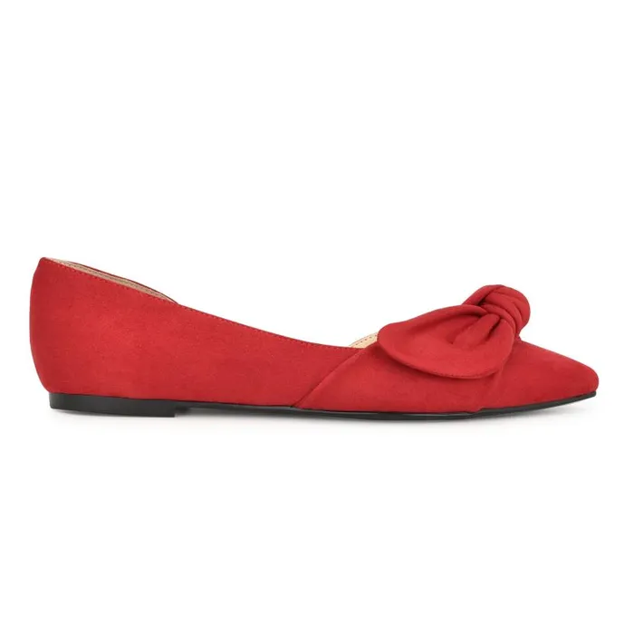 Bannie D039Orsay Flats Red Suede Women Nine West Flats and Loafers