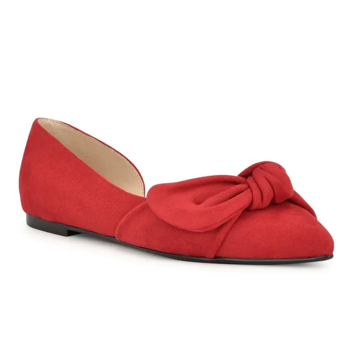 Bannie D039Orsay Flats Red Suede Women Nine West Flats and Loafers