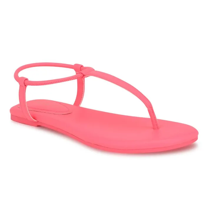 Bassie Flat Sandals Pink Women Nine West Sandals