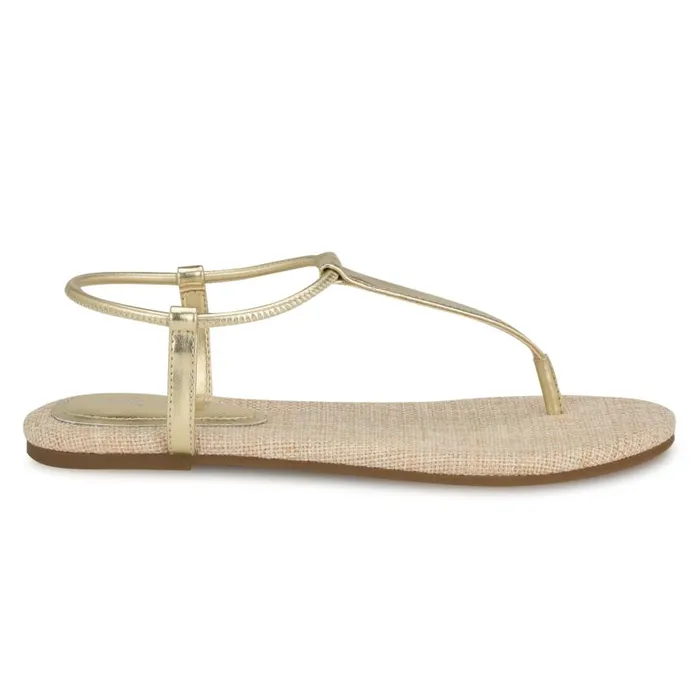 Bassie Flat Sandals Platino Women Nine West Sandals