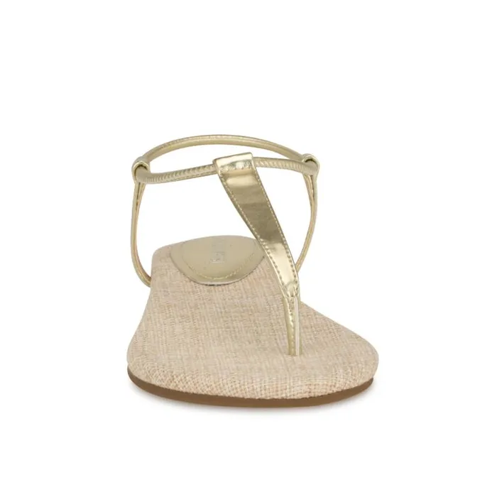 Bassie Flat Sandals Platino Women Nine West Sandals