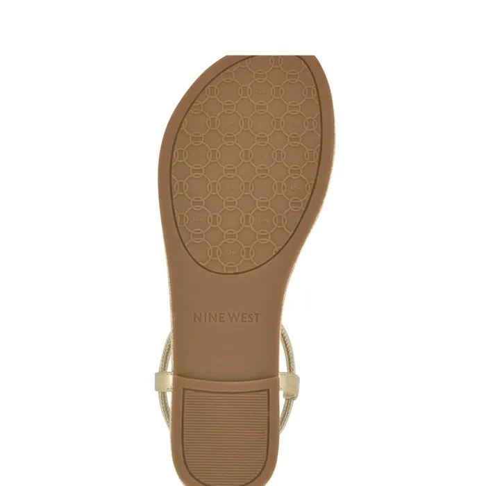 Bassie Flat Sandals Platino Women Nine West Sandals