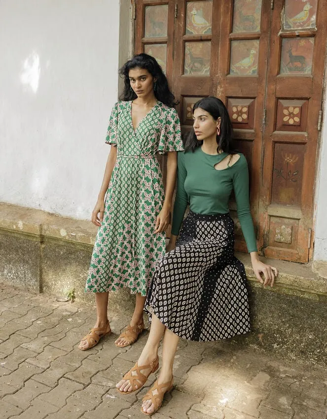 Beaded CutOut Detail Jersey Top Green Women Monsoon Tops and Blouses