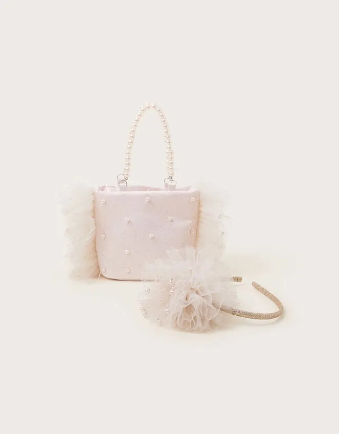 Beau Ruffle Bag And Headband Set Children Monsoon Girls039 Bags and Purses