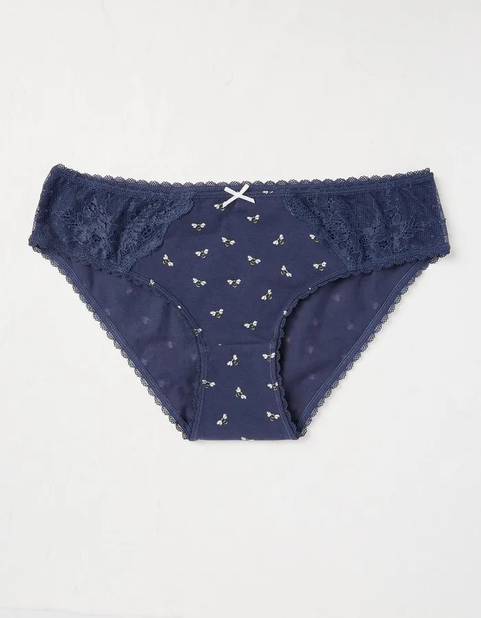 Bee Print Mini Knickers Navy Women FatFace Socks Underwear and Tights