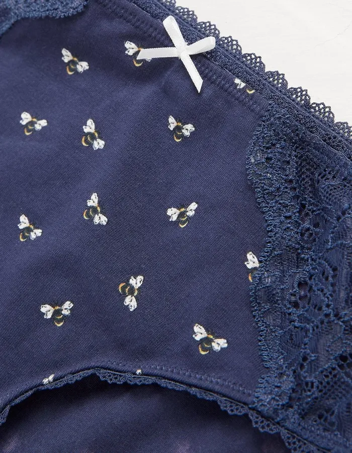 Bee Print Mini Knickers Navy Women FatFace Socks Underwear and Tights