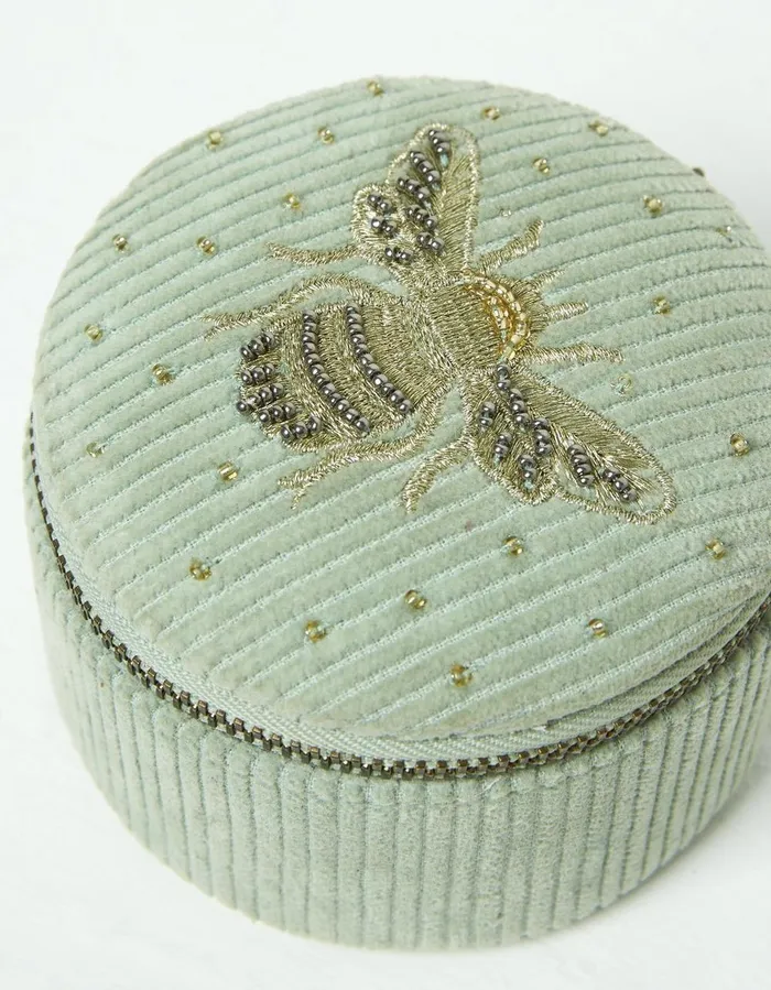 Bee Travel Jewellery Box Light Green Women FatFace Jewellery