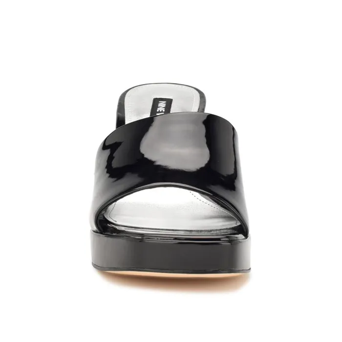 Beez Platform Sandals Black Patent Women Nine West Heels