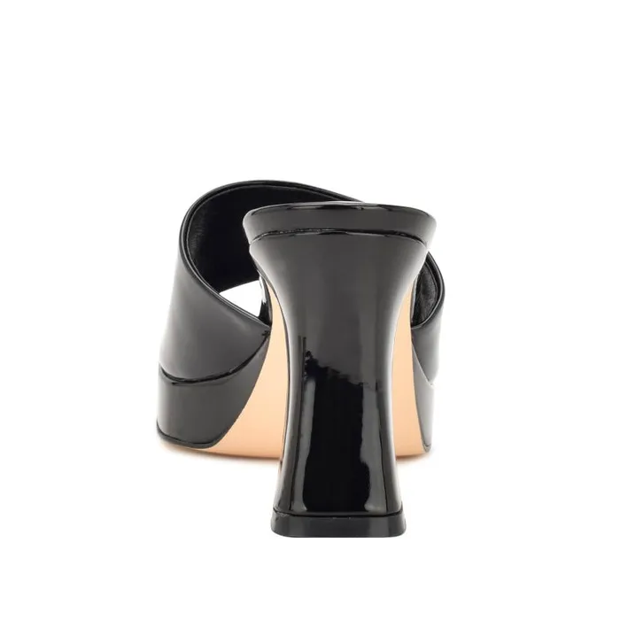 Beez Platform Sandals Black Patent Women Nine West Heels