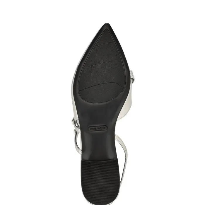 Beley Slingback Flats Silver Women Nine West Ballets