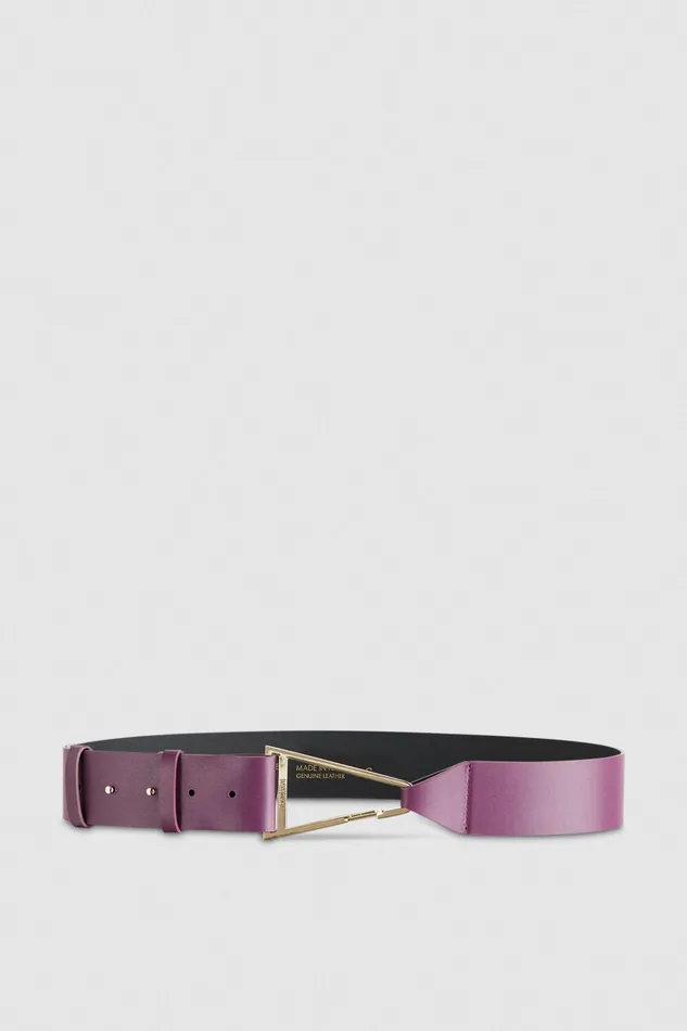 Belts Women Patrizia Pepe HighWaisted Leather Belt Futuristic Purple