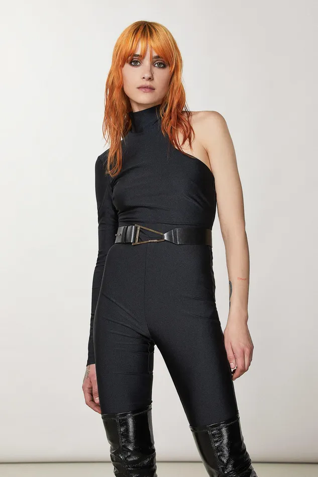 Belts Women Patrizia Pepe HighWaisted Leather Belt Nero