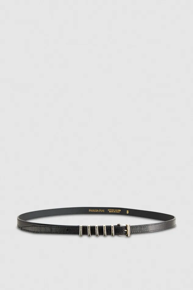 Belts Women Patrizia Pepe LowWaisted Leather Belt Nero