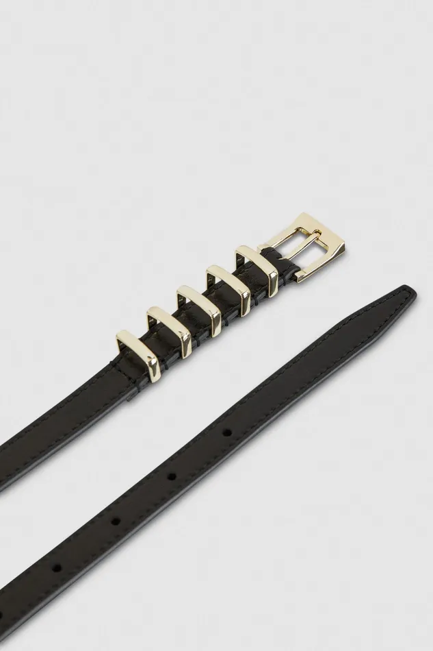 Belts Women Patrizia Pepe LowWaisted Leather Belt Nero
