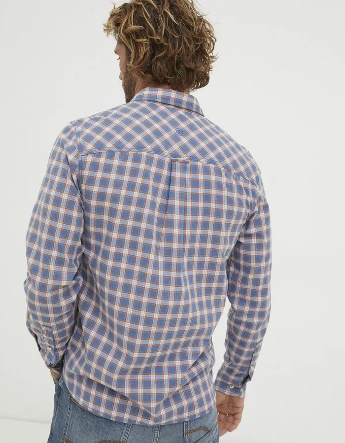Bembridge Check Shirt Blue Men FatFace Shirts
