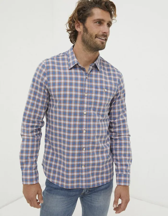 Bembridge Check Shirt Blue Men FatFace Shirts
