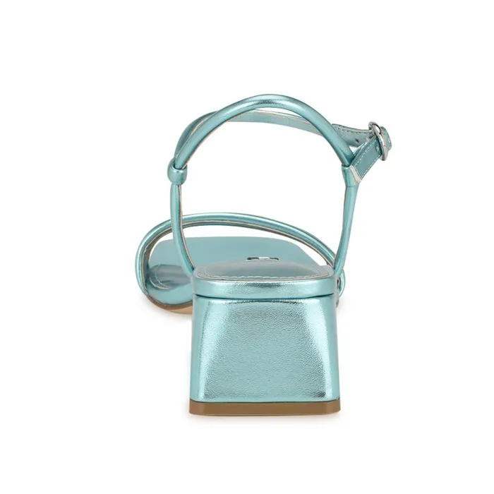Bernise Block Heel Sandals Blue Women Nine West Heels