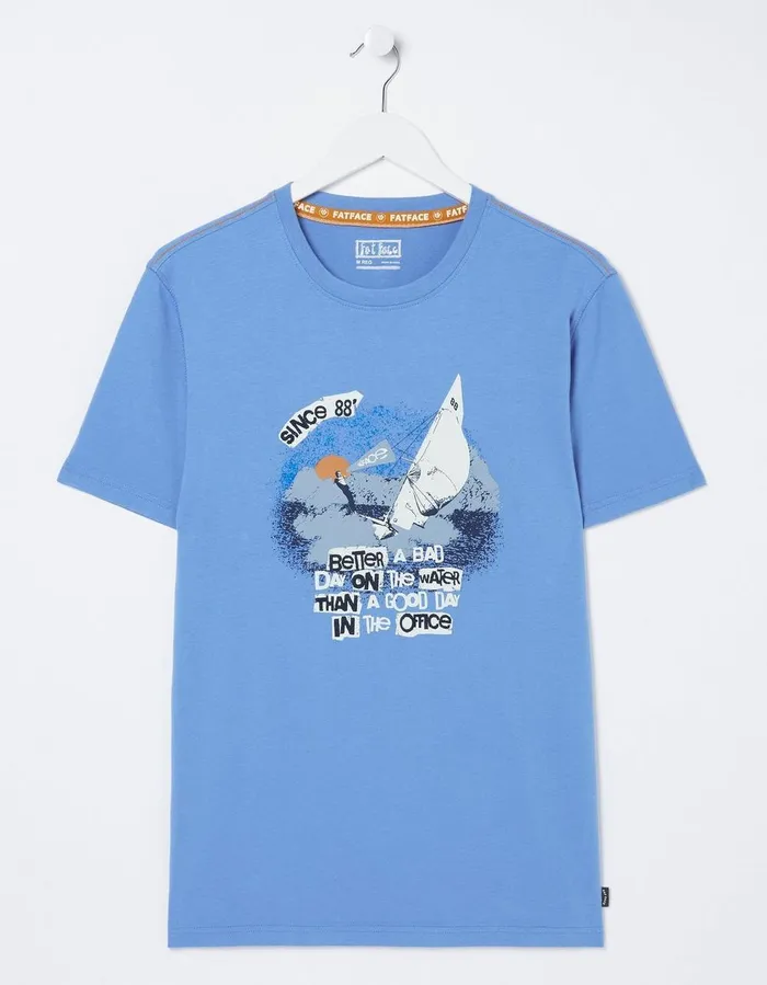 Better A Bad Day Sail TShirt Blue Men FatFace TShirts