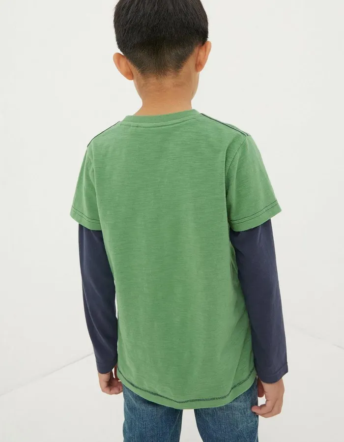 Bird Spotting Long Sleeve T Shirt Washed Green Boys FatFace TShirts and Polos