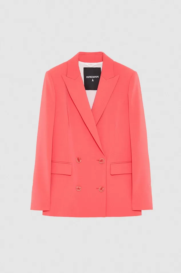 Blazers Women Patrizia Pepe Essential DoubleBreasted Jacket Hybrid Rose