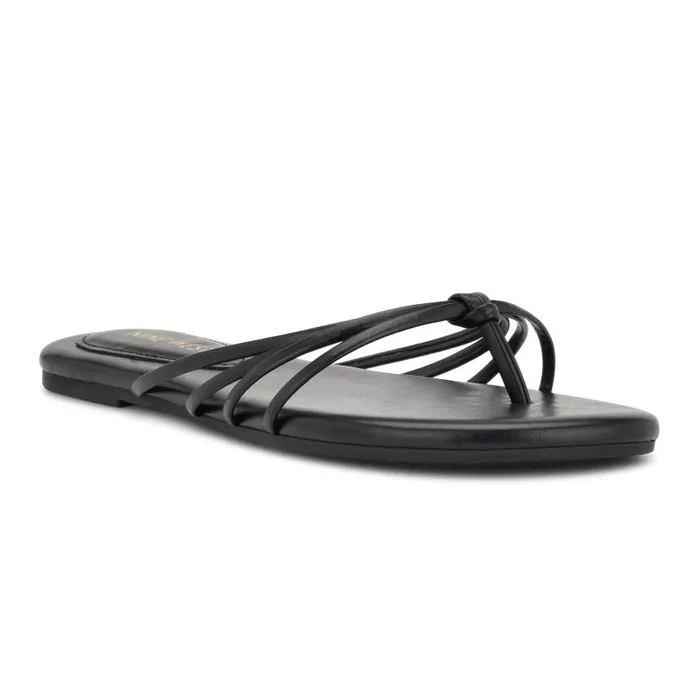 Blithe Flat Sandals Black Women Nine West Sandals