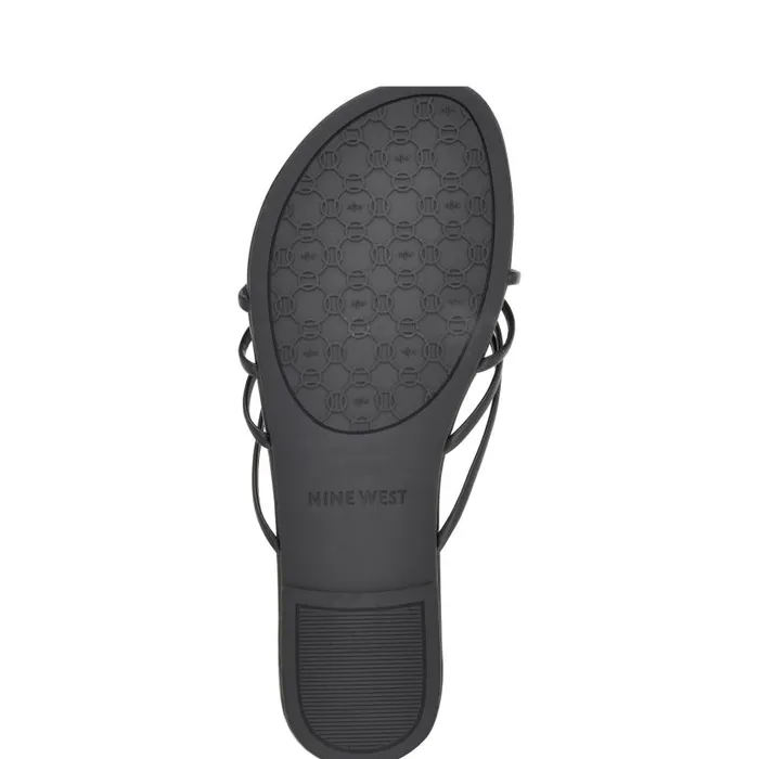 Blithe Flat Sandals Black Women Nine West Sandals