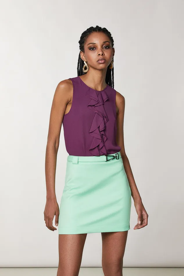 Blouses Women Patrizia Pepe Viscose Ruffle Top Futuristic Purple