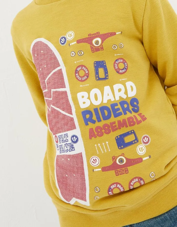 Board Riders Sweatshirt Golden Yellow Boys FatFace Sweatshirts and Hoodies