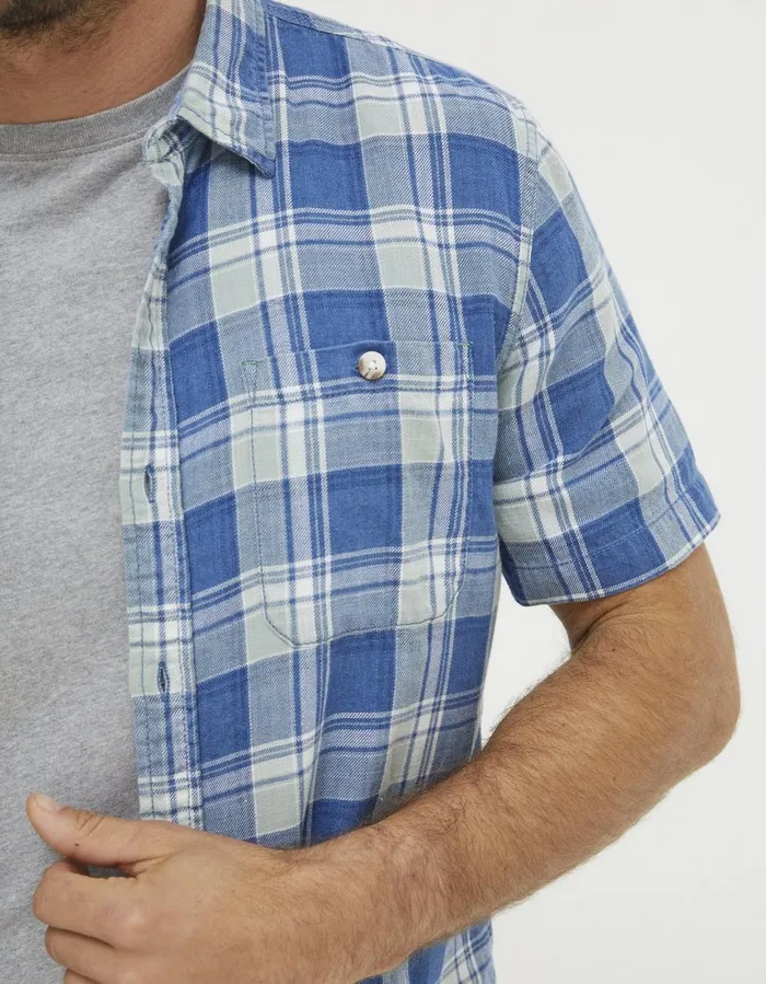 Bodmin Indigo Check Shirt Blue Men FatFace Shirts