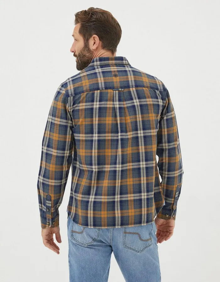 Bonby Indigo Check Shirt Navy Men FatFace Shirts