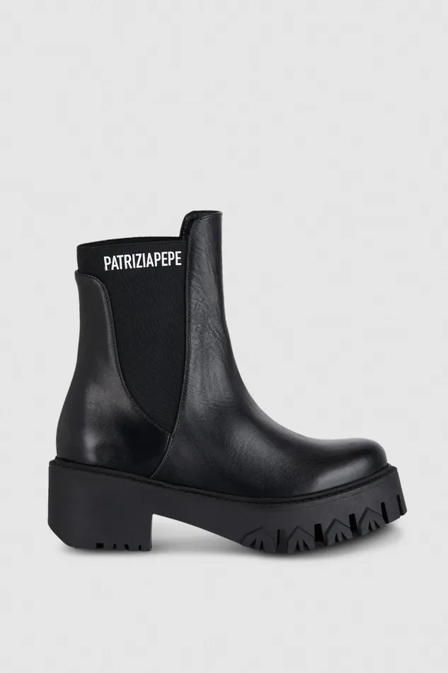 Boots Women Patrizia Pepe Beatles Biker Boots Nero