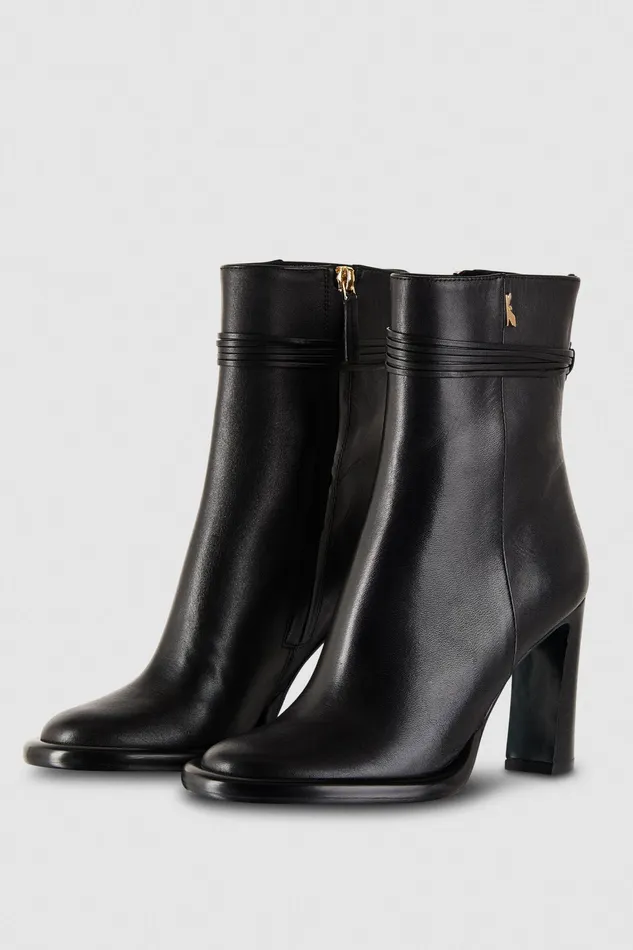 Boots Women Patrizia Pepe ZipUp Leather Ankle Boots Nero