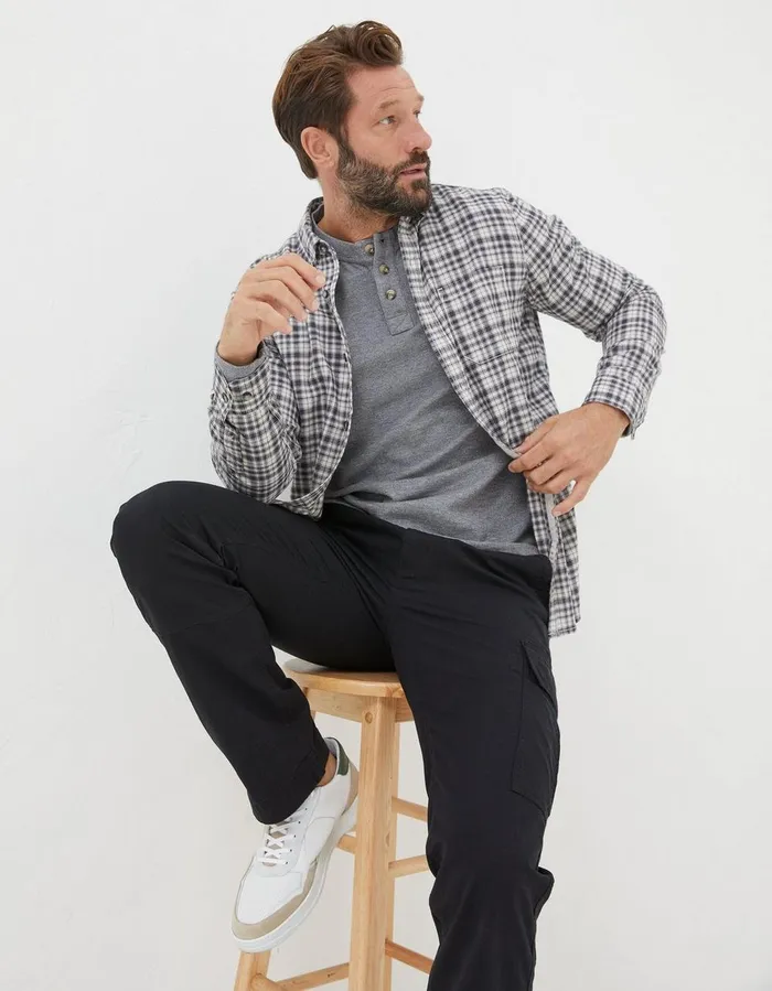 Bowes Check Shirt Black Men FatFace Shirts